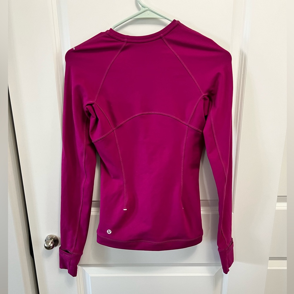Lululemon Runderful Long Sleeve Deep Fuschia 2 - Picture 10 of 11